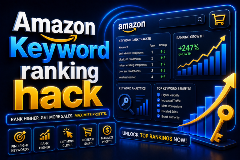 Amazon keyword ranking optimization with analytics dashboard
