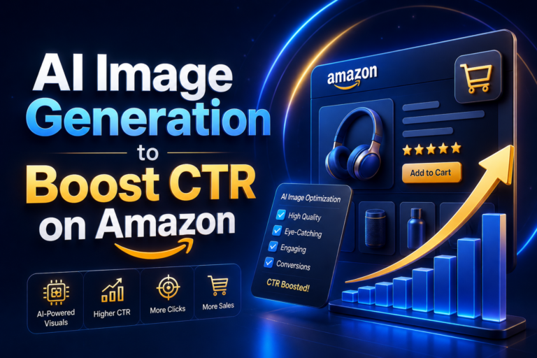 AI image generation for Amazon CTR growth with 3D dashboard and analytics